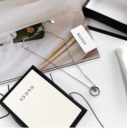 Gucci 구찌 더블링 팬던트 목걸이 실버 50+5㎝ 레플리카 3번 이미지 - 악세사리 | 세미샵 레플리카 사이트