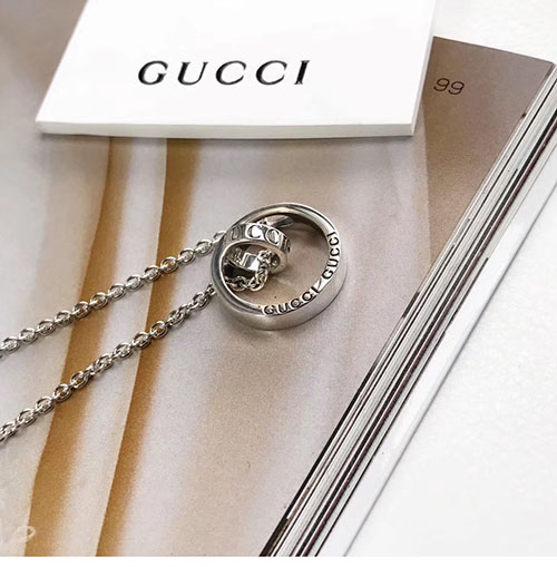 Gucci 구찌 더블링 팬던트 목걸이 실버 50+5㎝ 레플리카 4번 이미지 - 악세사리 | 세미샵 레플리카 사이트