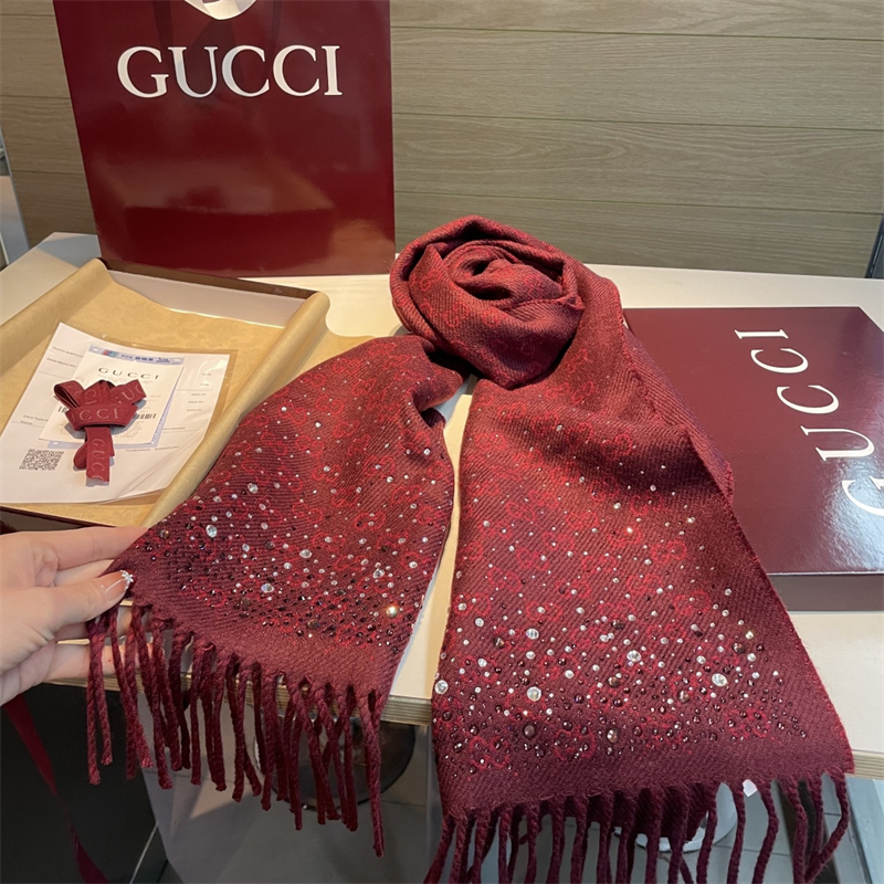 구찌 구찌 보르도 크리스털 장식 GG 울 스카프 레플리카 1번 이미지 - 악세사리 | 세미샵 레플리카 사이트
