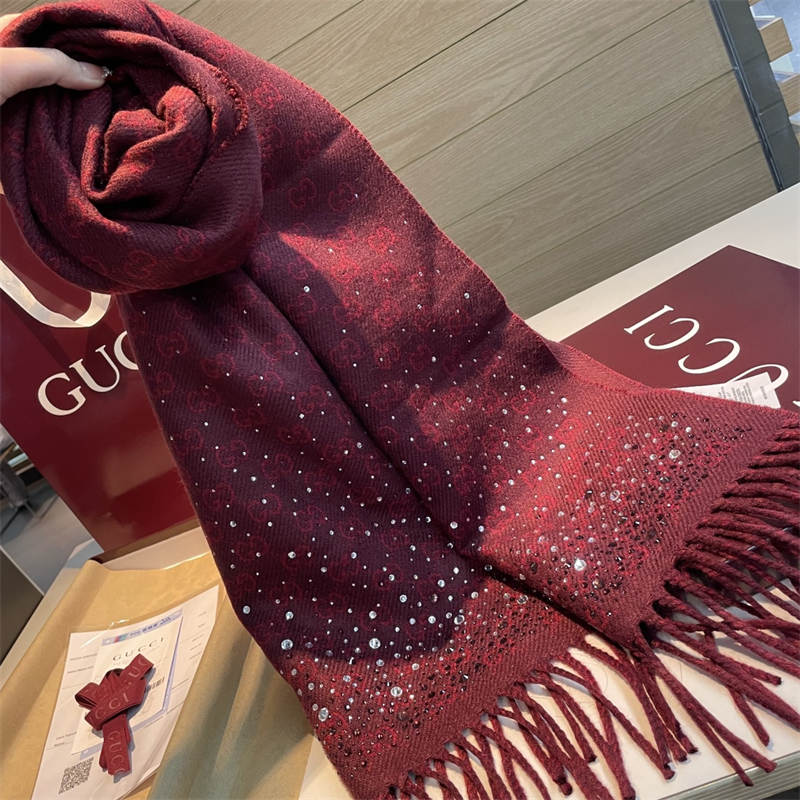 구찌 구찌 보르도 크리스털 장식 GG 울 스카프 레플리카 9번 이미지 - 악세사리 | 세미샵 레플리카 사이트