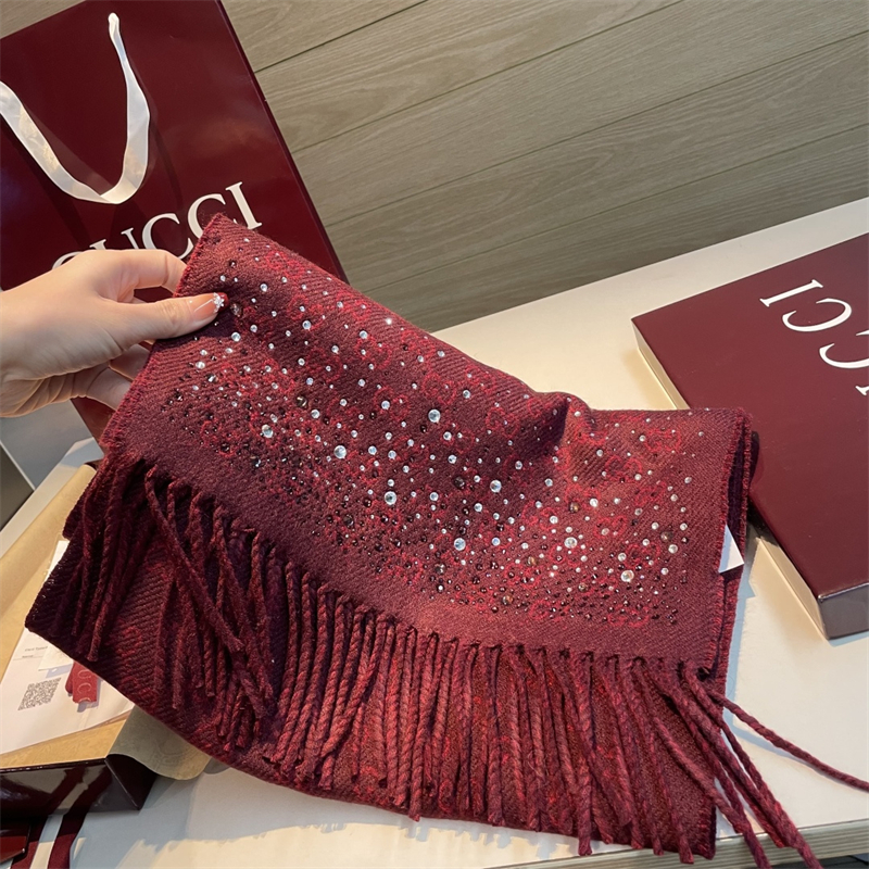 구찌 구찌 보르도 크리스털 장식 GG 울 스카프 레플리카 7번 이미지 - 악세사리 | 세미샵 레플리카 사이트