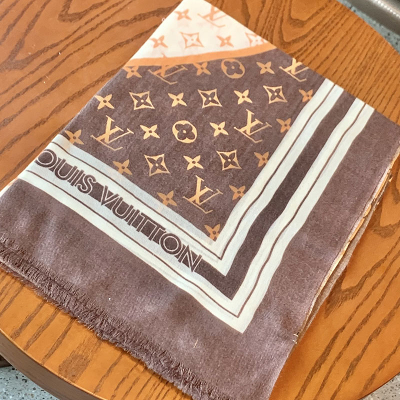 루이비통 루이비통 모노그램 체크 캐시미어 스카프 오렌지 브라운 레플리카 1번 이미지 - 악세사리 | 세미샵 레플리카 사이트