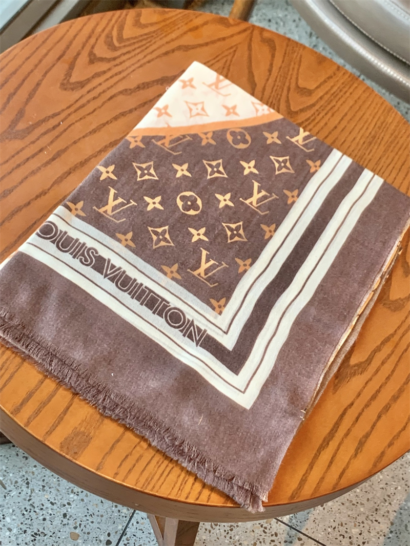 루이비통 루이비통 모노그램 체크 캐시미어 스카프 오렌지 브라운 레플리카 2번 이미지 - 악세사리 | 세미샵 레플리카 사이트