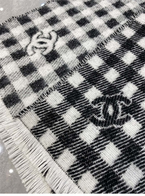 C H A N E L 샤넬 24B CC로고 울 캐시미어 체크 머플러 레플리카 6번 이미지 - 악세사리 | 세미샵 레플리카 사이트