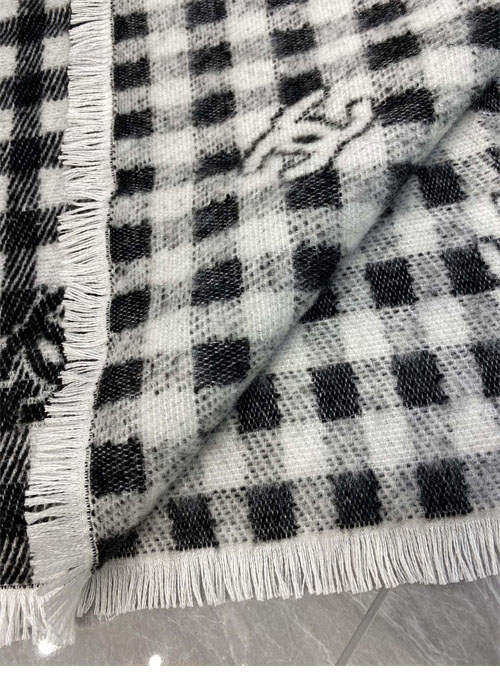 C H A N E L 샤넬 24B CC로고 울 캐시미어 체크 머플러 레플리카 8번 이미지 - 악세사리 | 세미샵 레플리카 사이트