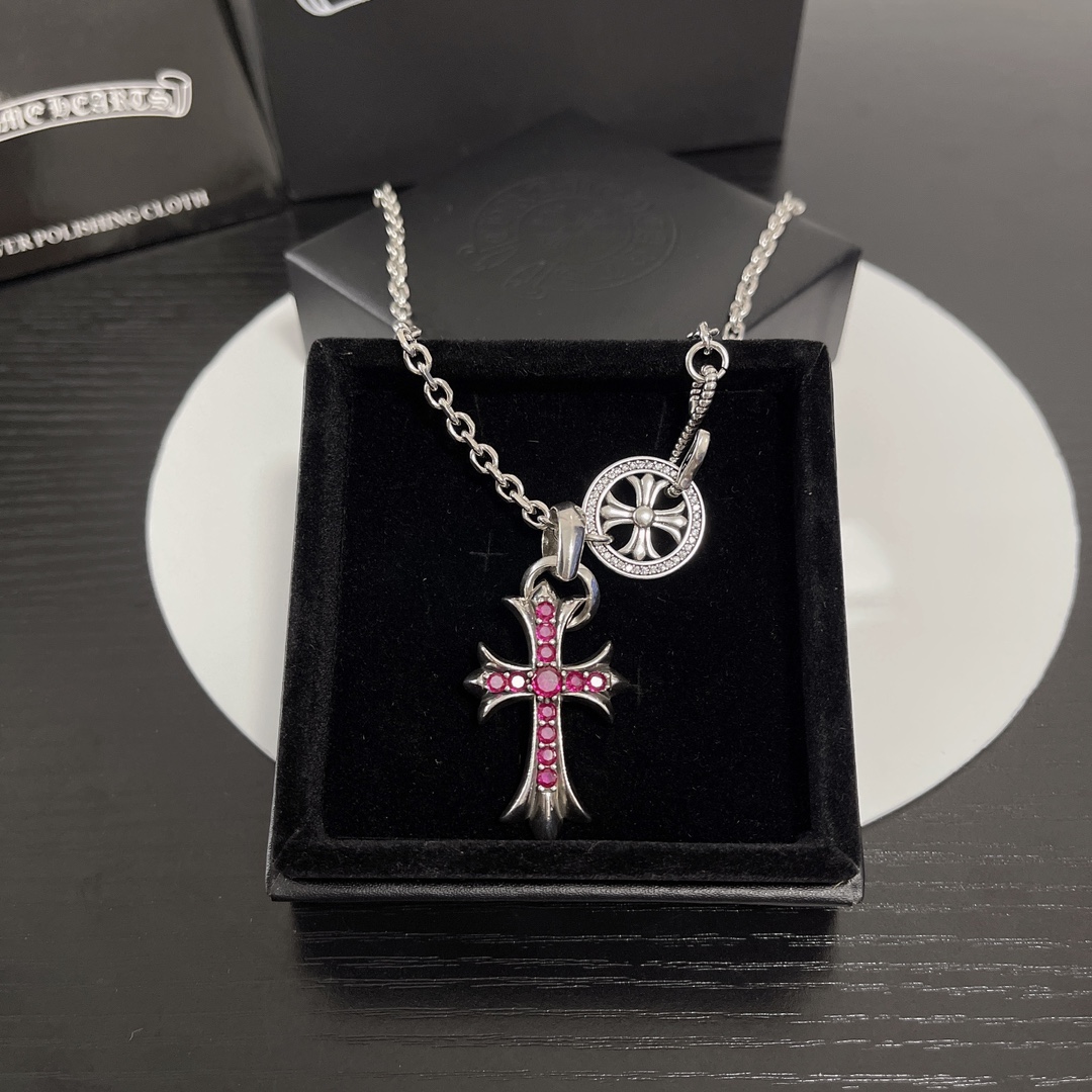 Chrome Hearts 크롬하츠 CH 크로스 베이비 팻 파베 루비 레플리카 1번 이미지 - 악세사리 | 세미샵 레플리카 사이트