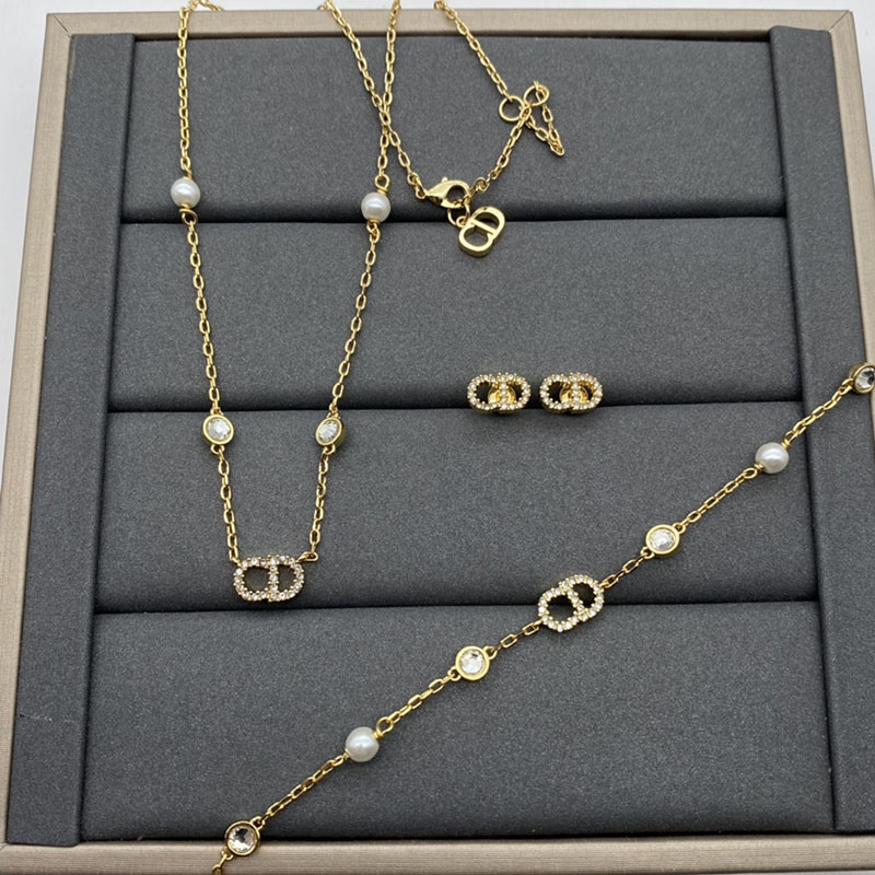 D I O R 디올 CD 클레어 목걸이 귀걸이 팔찌 세트 레플리카 1번 이미지 - 악세사리 | 세미샵 레플리카 사이트