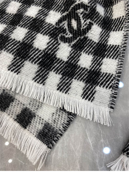 C H A N E L 샤넬 24B CC로고 울 캐시미어 체크 머플러 레플리카 7번 이미지 - 악세사리 | 세미샵 레플리카 사이트