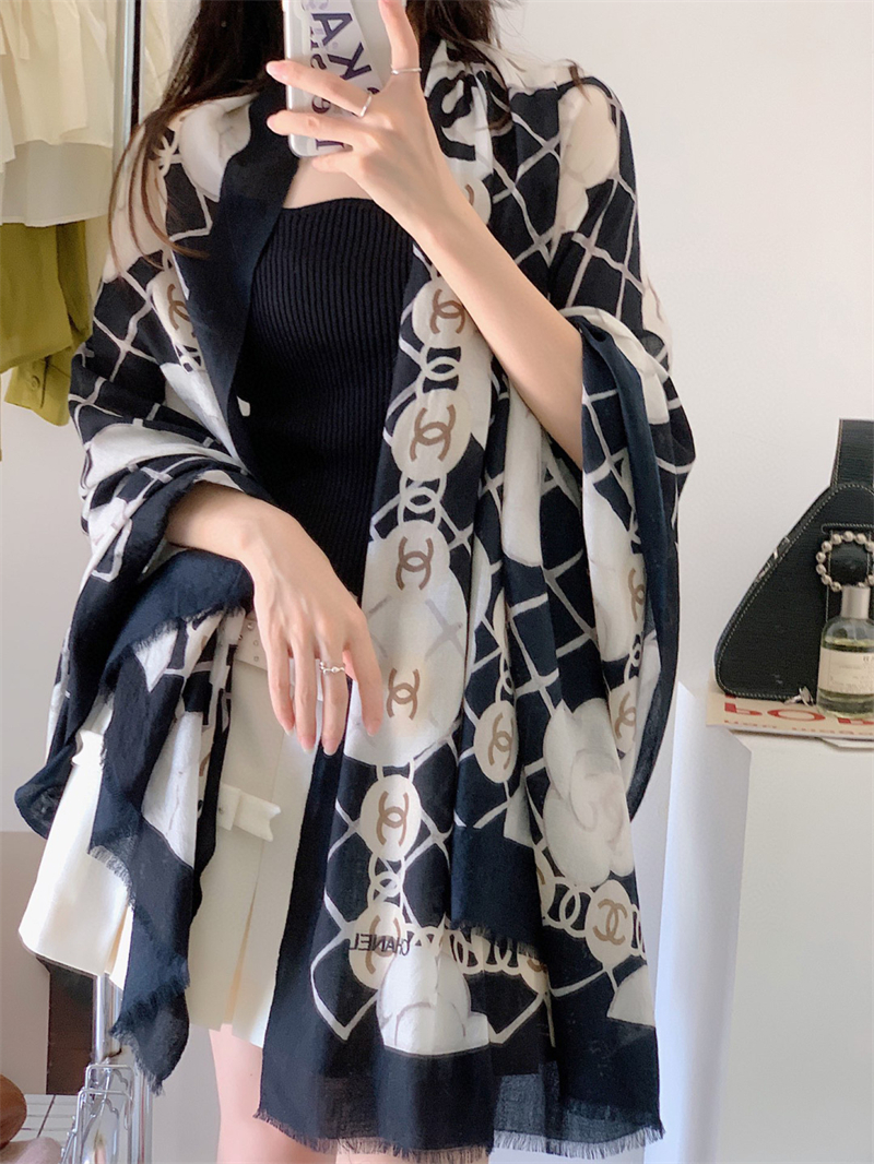 샤넬 샤넬 빈티지 캐주얼 캐시미어 스카프 머플러 레플리카 3번 이미지 - 악세사리 | 세미샵 레플리카 사이트