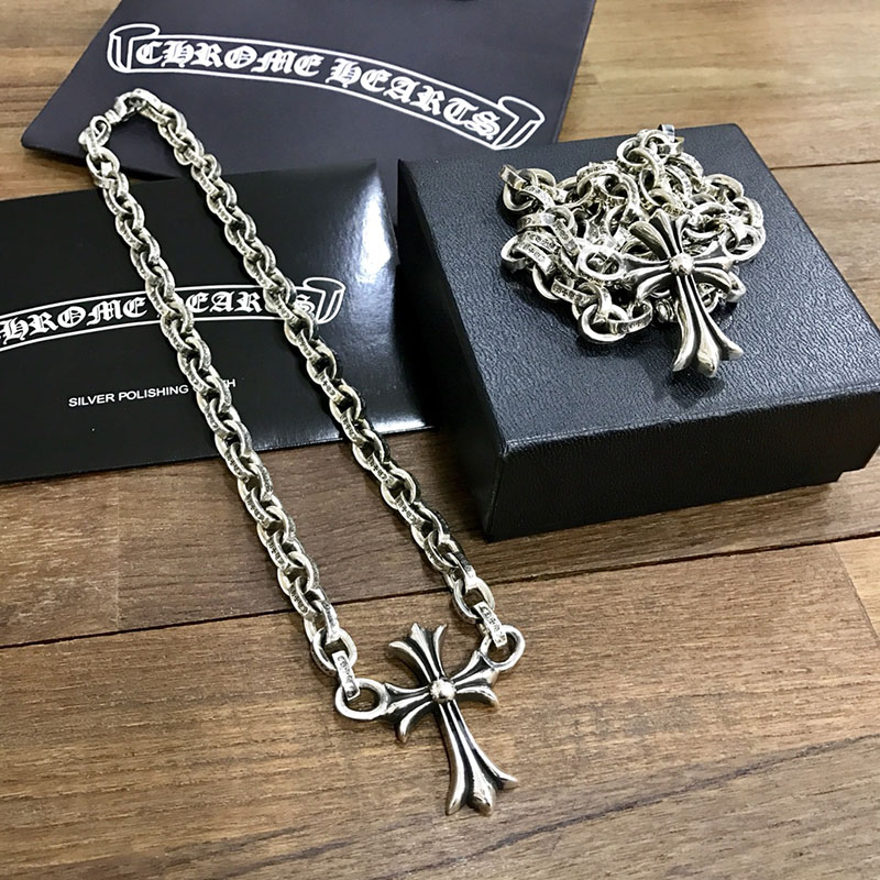 Chrome Hearts 크롬하츠 페이퍼 라지 크로스 펜던트 목걸이 50cm 레플리카 1번 이미지 - 악세사리 | 세미샵 레플리카 사이트