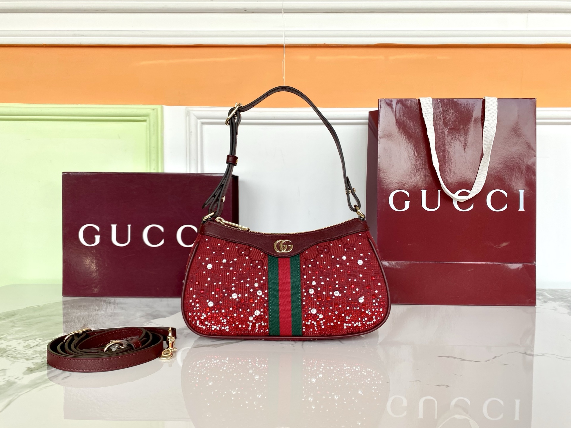 Gucci 구찌 오피디아 크리스탈 스몰 숄더백 레플리카 1번 이미지 - Bag | 세미샵 레플리카 사이트