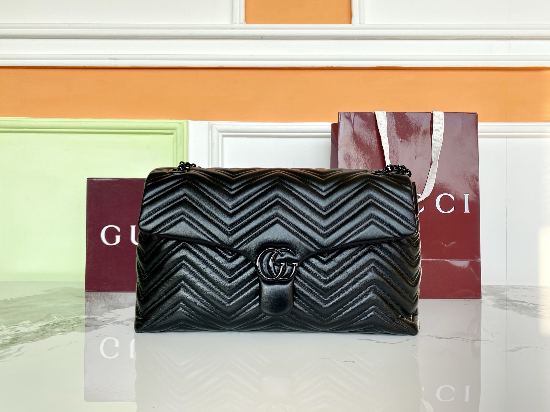 Gucci 구찌 GG 마몬트 라지 숄더백 레플리카 1번 이미지 - Bag | 세미샵 레플리카 사이트