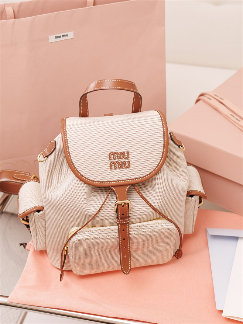 미우미우 미우미우 캔버스 가죽 백팩 라지 5BZ042 레플리카 7번 이미지 - Bag | 세미샵 레플리카 사이트