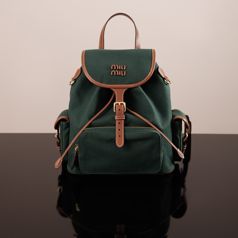 미우미우 미우미우 캔버스 가죽 백팩 라지 5BZ042 레플리카 1번 이미지 - Bag | 세미샵 레플리카 사이트