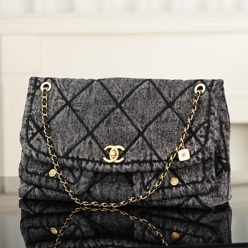 샤넬 샤넬 25K 투포켓 맥시 플랩백 블랙 위시드 데님 레플리카 4번 이미지 - Bag | 세미샵 레플리카 사이트