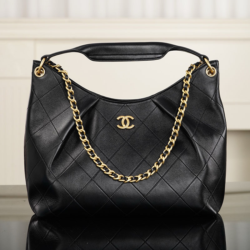 샤넬 샤넬 26C 맥시 호보백 블랙 그레인드 카프스킨 골드 메탈 레플리카 10번 이미지 - Bag | 세미샵 레플리카 사이트