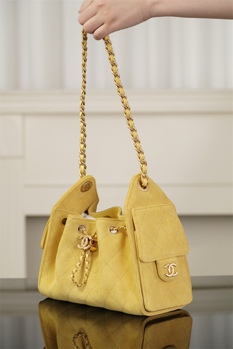 샤넬 샤넬 26C 25 미니 백 스웨이드 카프스킨 골드메탈 옐로우 레플리카 9번 이미지 - Bag | 세미샵 레플리카 사이트