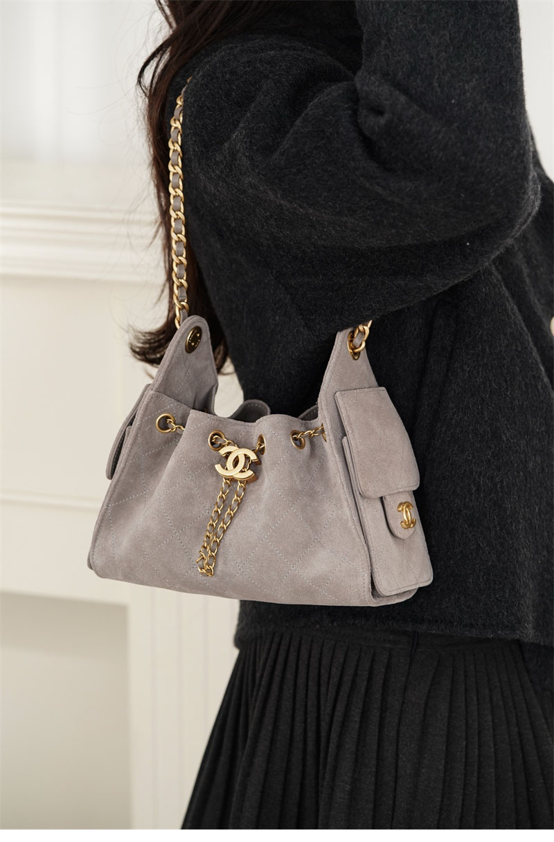 샤넬 샤넬 26C 25 미니 핸드백 그레이 스웨이드 카프스킨 레플리카 1번 이미지 - Bag | 세미샵 레플리카 사이트