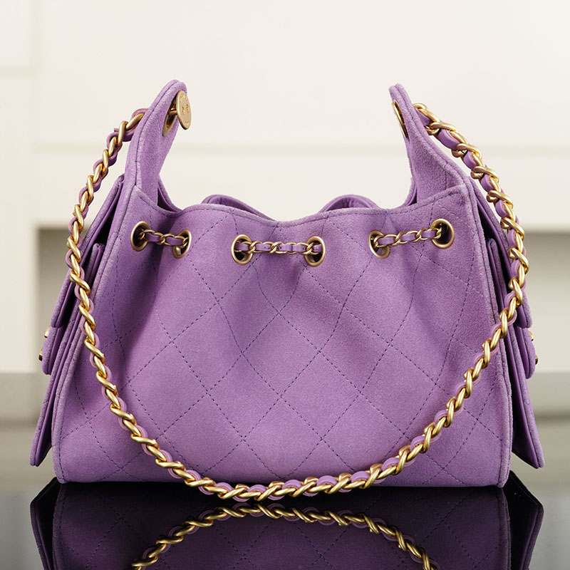 샤넬 샤넬 26C 25 미니 호보 백 스웨이드 퍼플 레플리카 2번 이미지 - Bag | 세미샵 레플리카 사이트