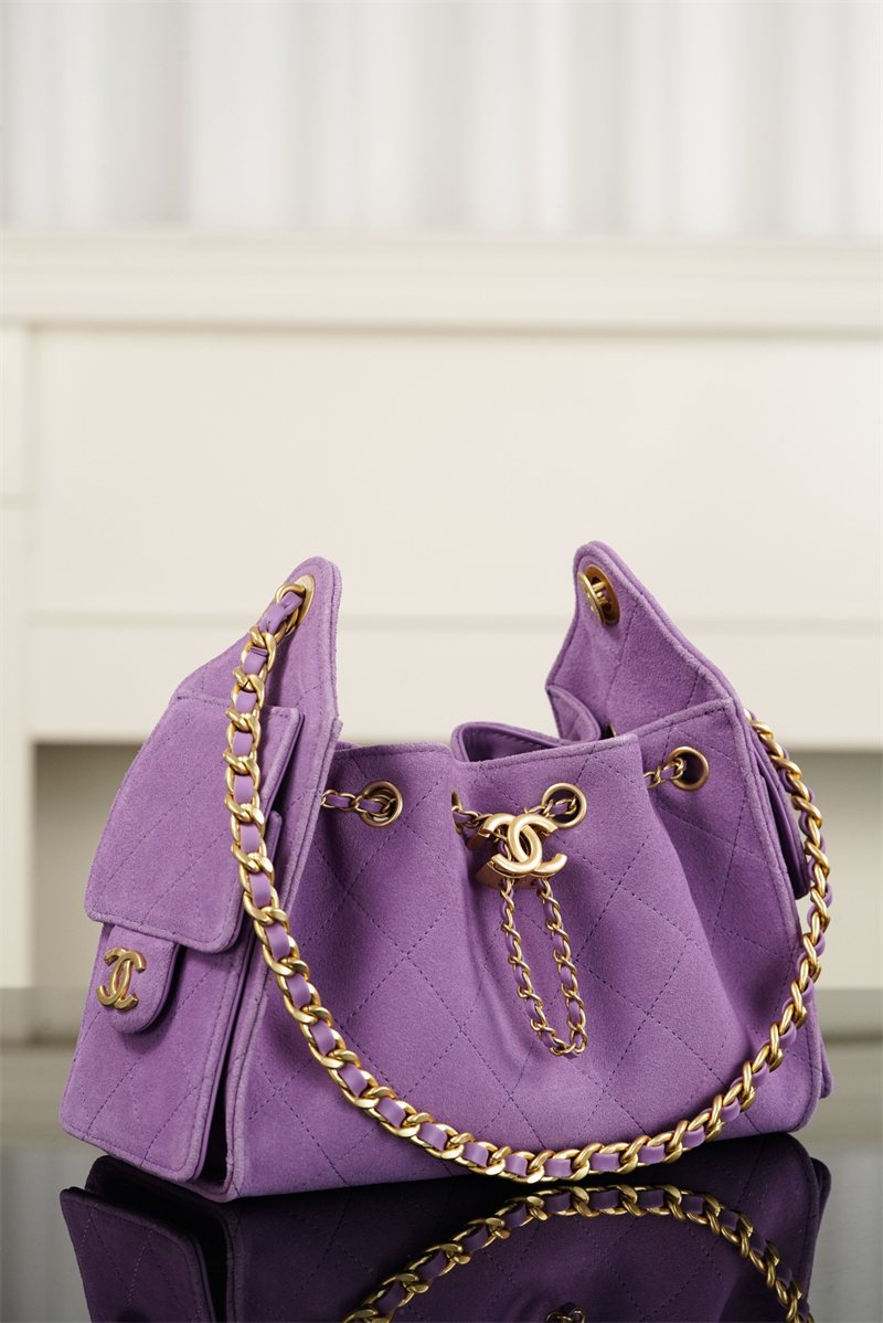 샤넬 샤넬 26C 25 미니 호보 백 스웨이드 퍼플 레플리카 3번 이미지 - Bag | 세미샵 레플리카 사이트