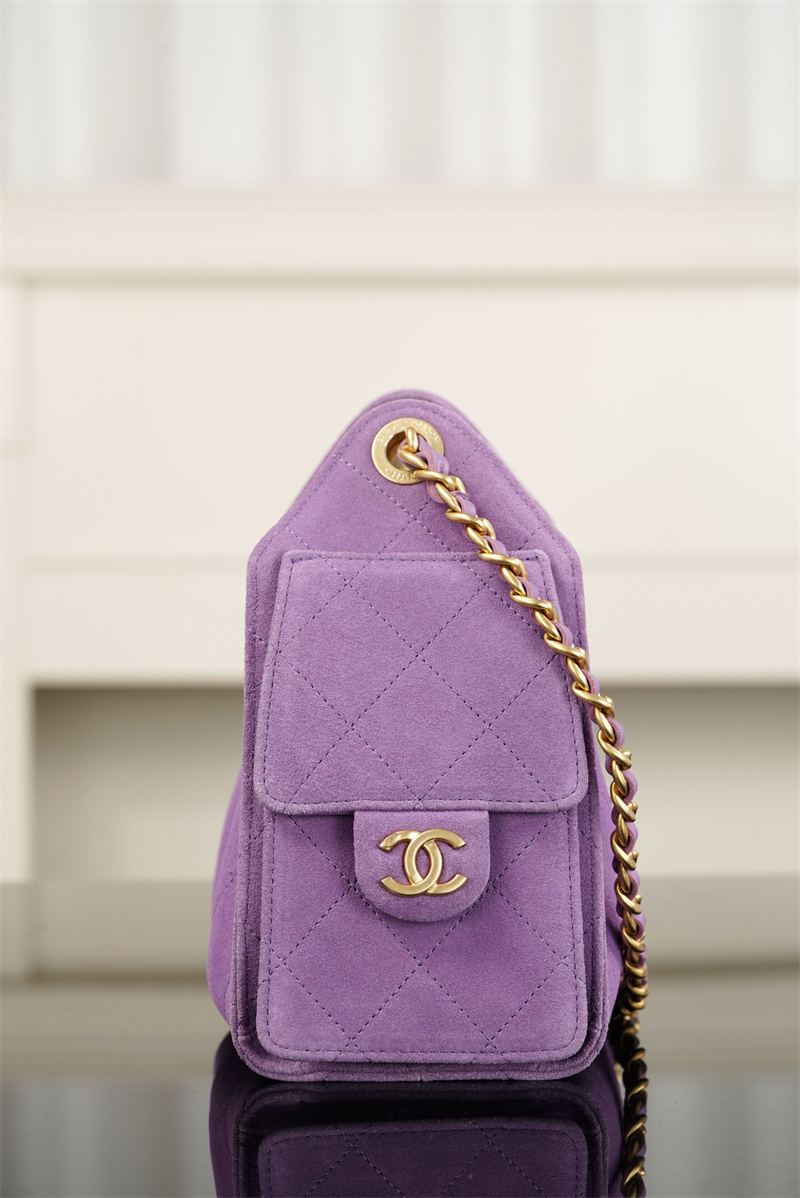 샤넬 샤넬 26C 25 미니 호보 백 스웨이드 퍼플 레플리카 15번 이미지 - Bag | 세미샵 레플리카 사이트