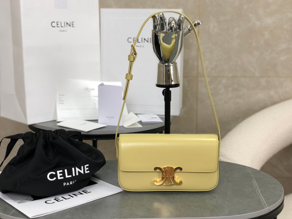 Celine Claude Triomphe Shoulder Bag Calfskin