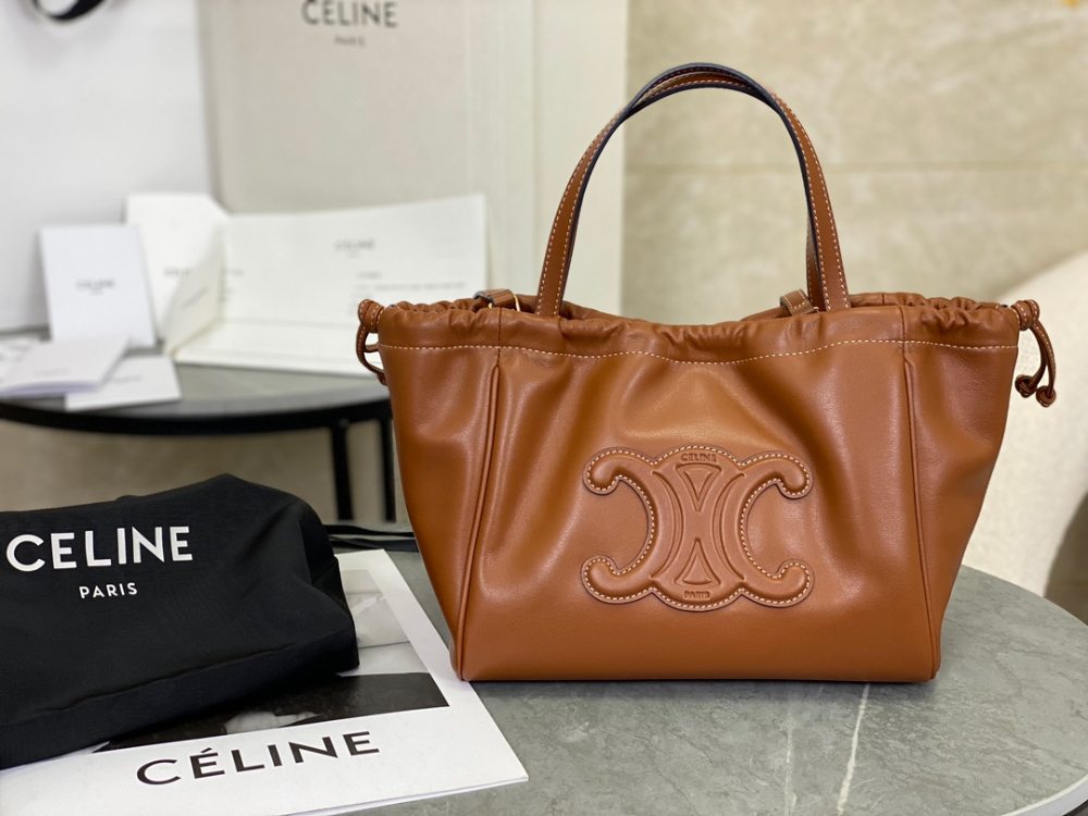 Celine Small Cabas Drawstring Cuir Triomphe In Smooth Calfskin