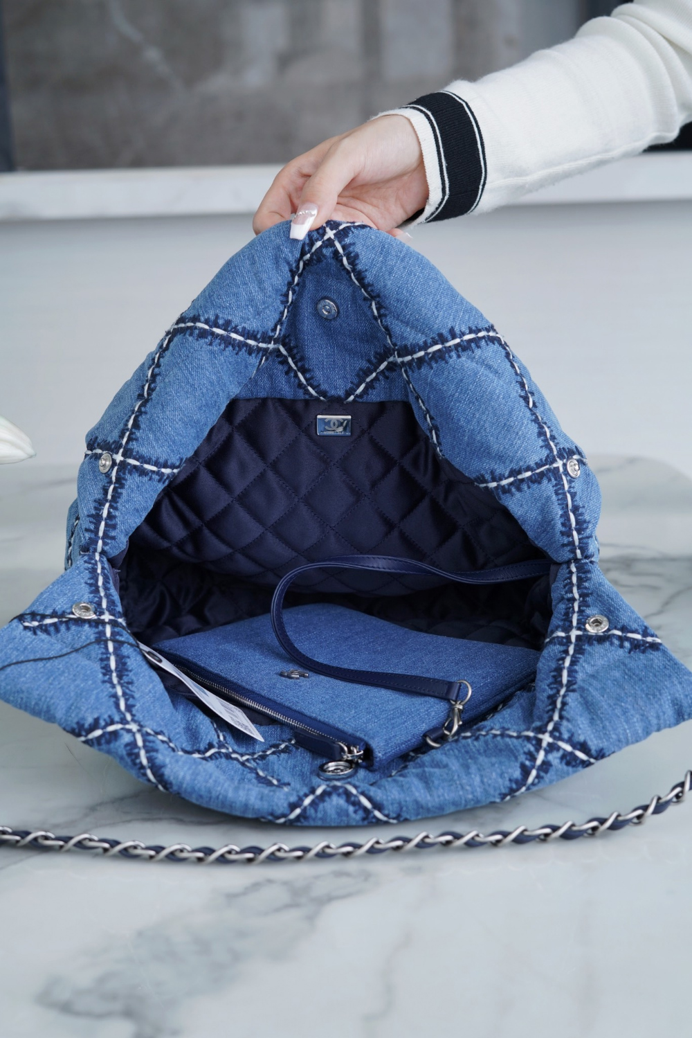 C H A N E L Chanel 22 Small Stitch Denim 레플리카 8번 이미지 - Bag | 세미샵 레플리카 사이트
