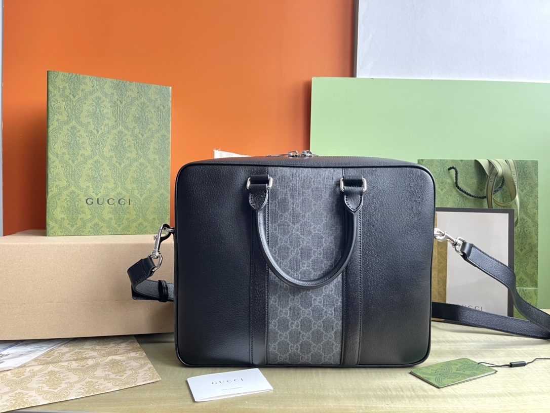 Gucci 구찌 GG 블랙 미디움 브리프케이스 레플리카 2번 이미지 - Bag | 세미샵 레플리카 사이트