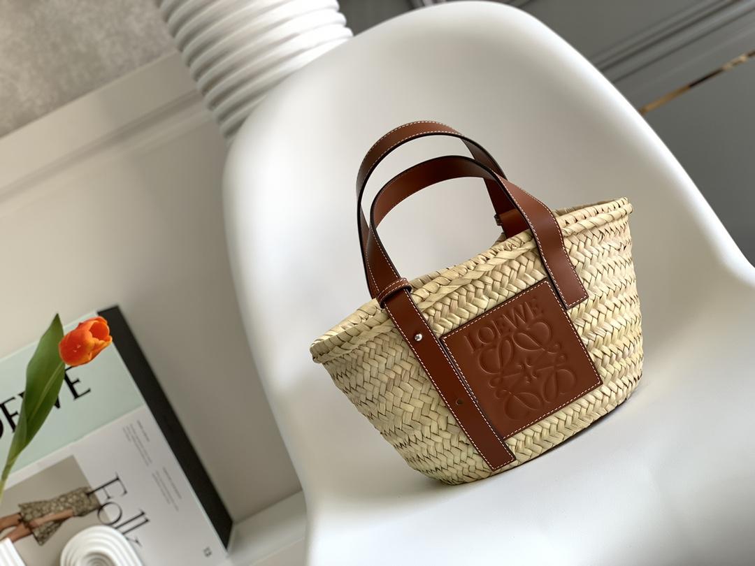 Loewe Anagram Logo Raffia Basket