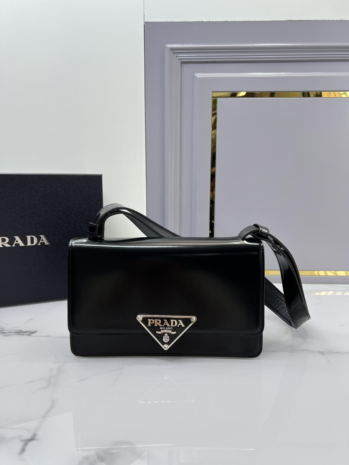 P R A D A Prada Emblem Brushed Leather Bag 레플리카 9번 이미지 - Bag | 세미샵 레플리카 사이트