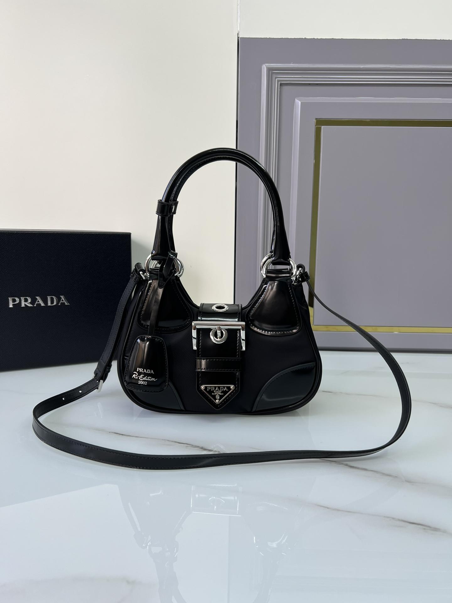 P R A D A Prada Moon Re-nylon and Leather Bag 레플리카 33번 이미지 - Bag | 세미샵 레플리카 사이트