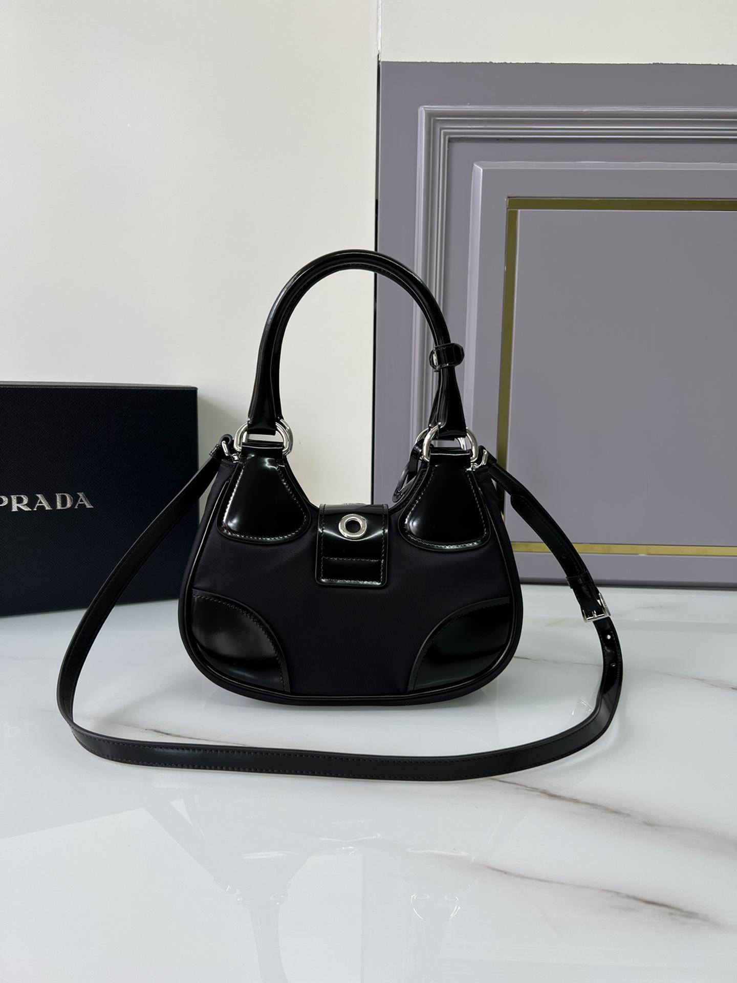 P R A D A Prada Moon Re-nylon and Leather Bag 레플리카 34번 이미지 - Bag | 세미샵 레플리카 사이트