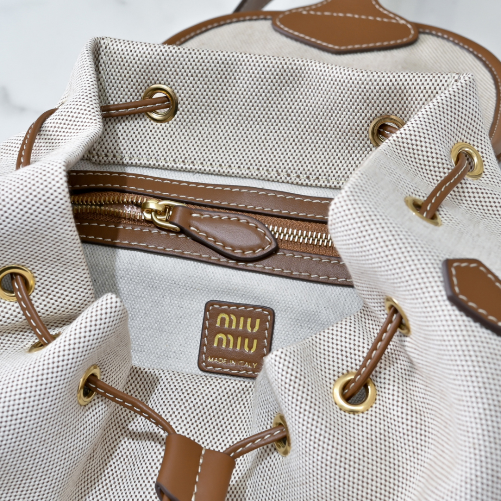 Miu Miu Miu Miu Canvas And Leather Backpack 레플리카 8번 이미지 - Bag | 세미샵 레플리카 사이트