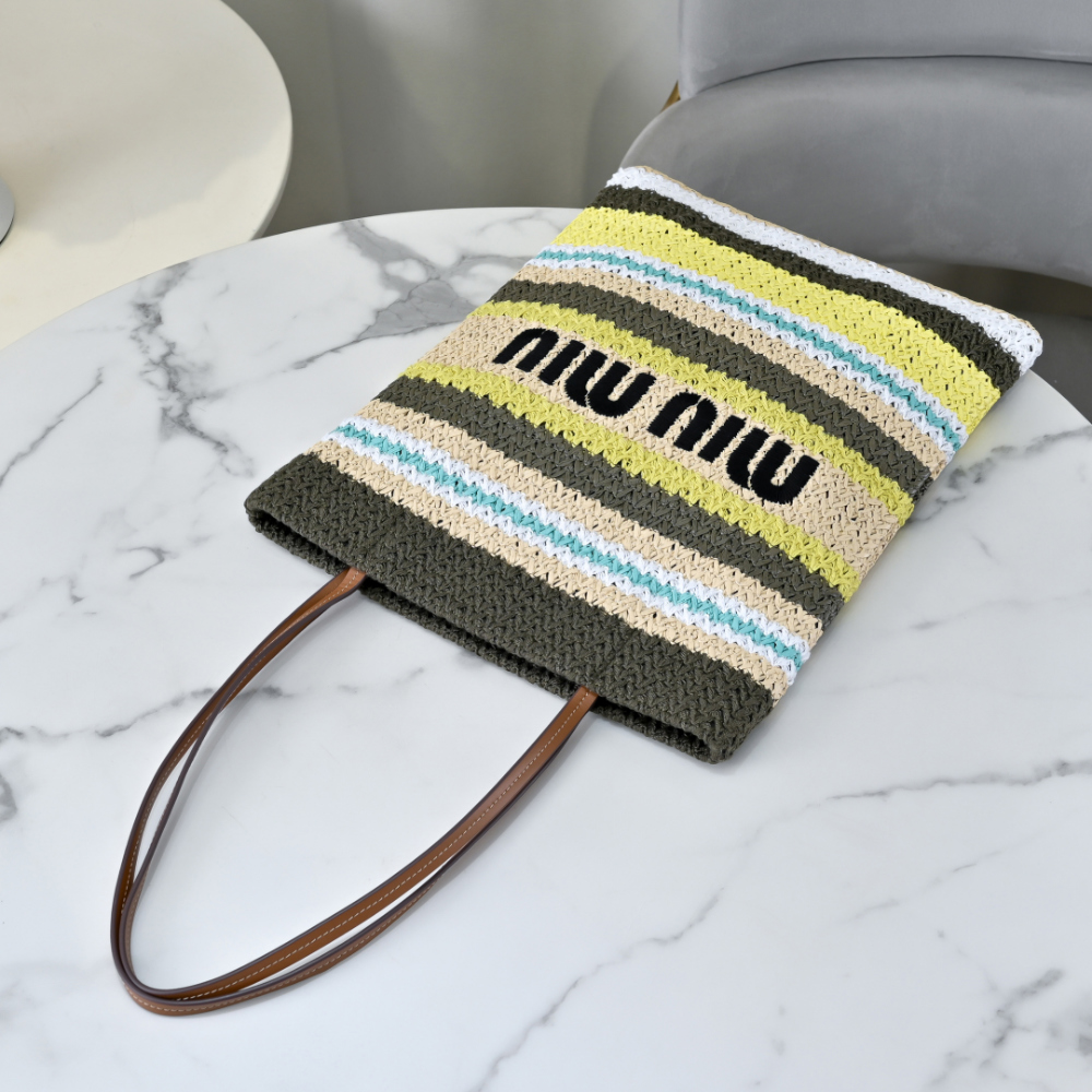 Miu Miu Miu Miu Raffia Woven Tote 레플리카 6번 이미지 - Bag | 세미샵 레플리카 사이트