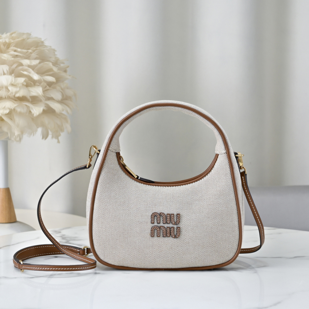 Miu Miu Miu Miu Wander Canvas And Leather 레플리카 1번 이미지 - Bag | 세미샵 레플리카 사이트
