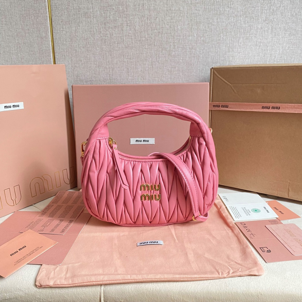 Miu Miu Miu Miu Wander Matelasse Nappa Leather Hobo 레플리카 1번 이미지 - Bag | 세미샵 레플리카 사이트