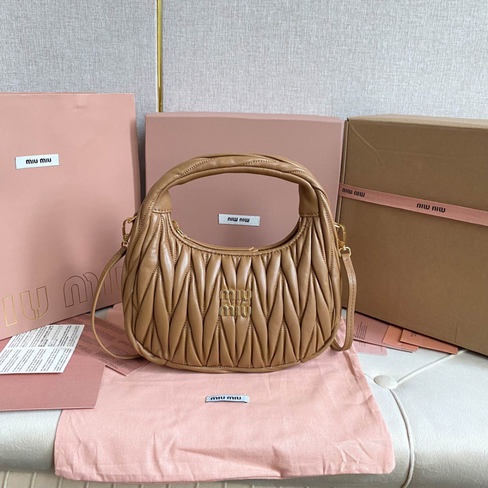 Miu Miu Wander Matelasse Nappa Leather Hobo