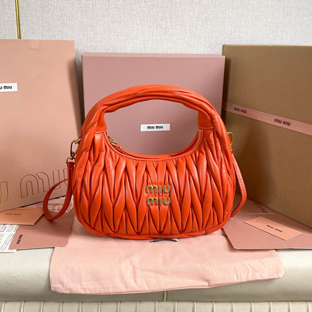 Miu Miu Wander Matelasse Nappa Leather Hobo