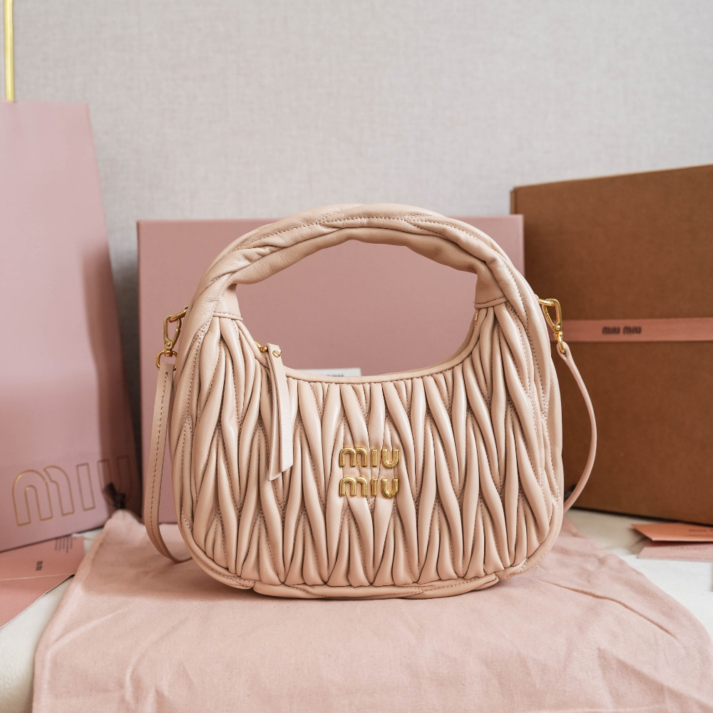 Miu Miu Wander Matelasse Nappa Leather Hobo