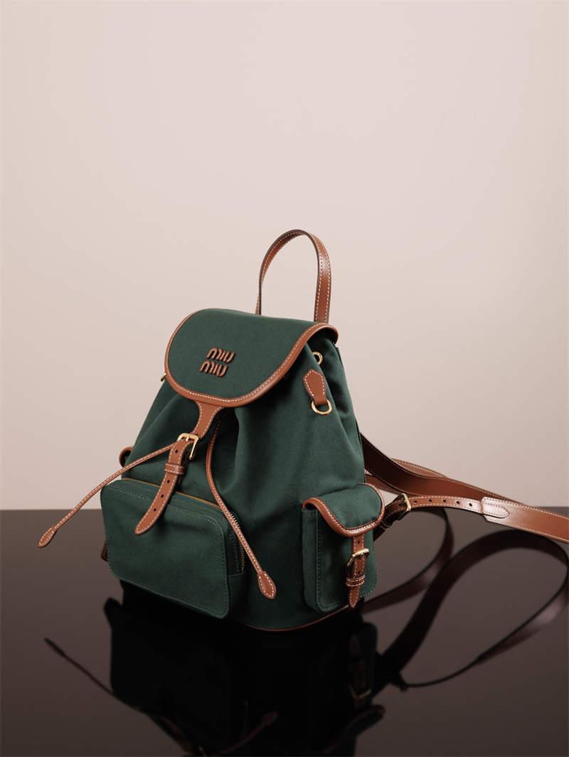 미우미우 미우미우 캔버스 가죽 백팩 라지 5BZ042 레플리카 2번 이미지 - Bag | 세미샵 레플리카 사이트