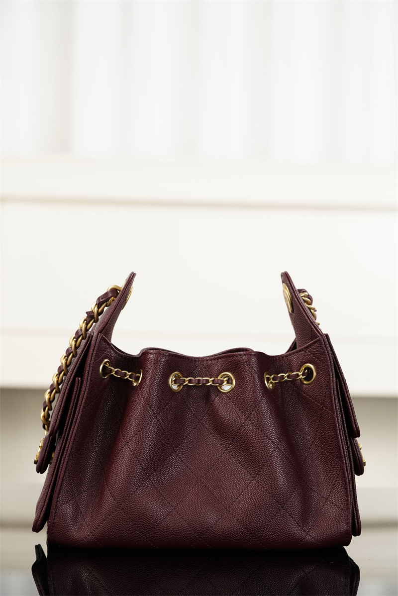 샤넬 샤넬 26C 25 미니 호보 백 그레인드 카프스킨 골드 메탈 버건디 레플리카 13번 이미지 - Bag | 세미샵 레플리카 사이트