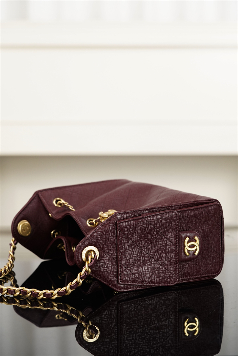 샤넬 샤넬 26C 25 미니 호보 백 그레인드 카프스킨 골드 메탈 버건디 레플리카 11번 이미지 - Bag | 세미샵 레플리카 사이트