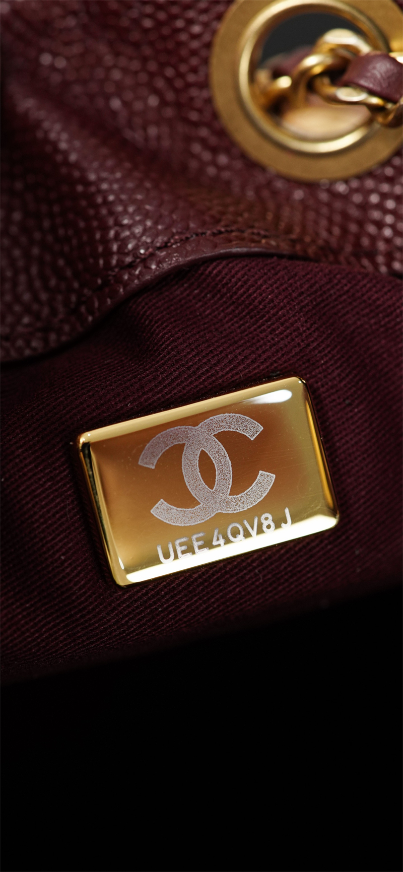 샤넬 샤넬 26C 25 미니 호보 백 그레인드 카프스킨 골드 메탈 버건디 레플리카 9번 이미지 - Bag | 세미샵 레플리카 사이트