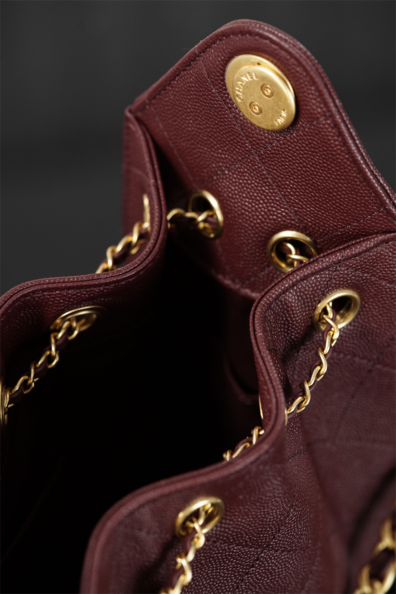 샤넬 샤넬 26C 25 미니 호보 백 그레인드 카프스킨 골드 메탈 버건디 레플리카 12번 이미지 - Bag | 세미샵 레플리카 사이트