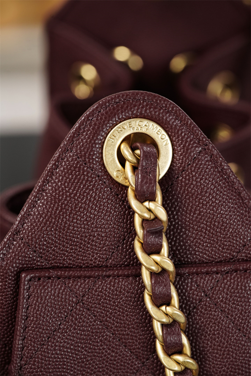 샤넬 샤넬 26C 25 미니 호보 백 그레인드 카프스킨 골드 메탈 버건디 레플리카 21번 이미지 - Bag | 세미샵 레플리카 사이트