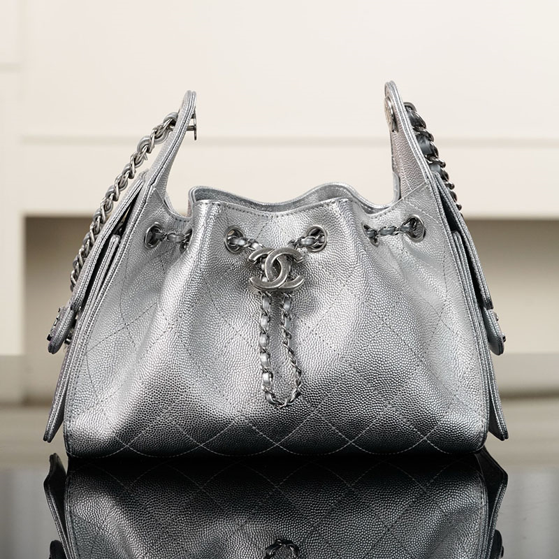 샤넬 샤넬 26C 25 미니 호보 백 그레인드 카프스킨 골드 메탈 실버 레플리카 1번 이미지 - Bag | 세미샵 레플리카 사이트