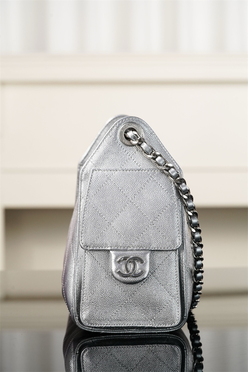 샤넬 샤넬 26C 25 미니 호보 백 그레인드 카프스킨 골드 메탈 실버 레플리카 2번 이미지 - Bag | 세미샵 레플리카 사이트