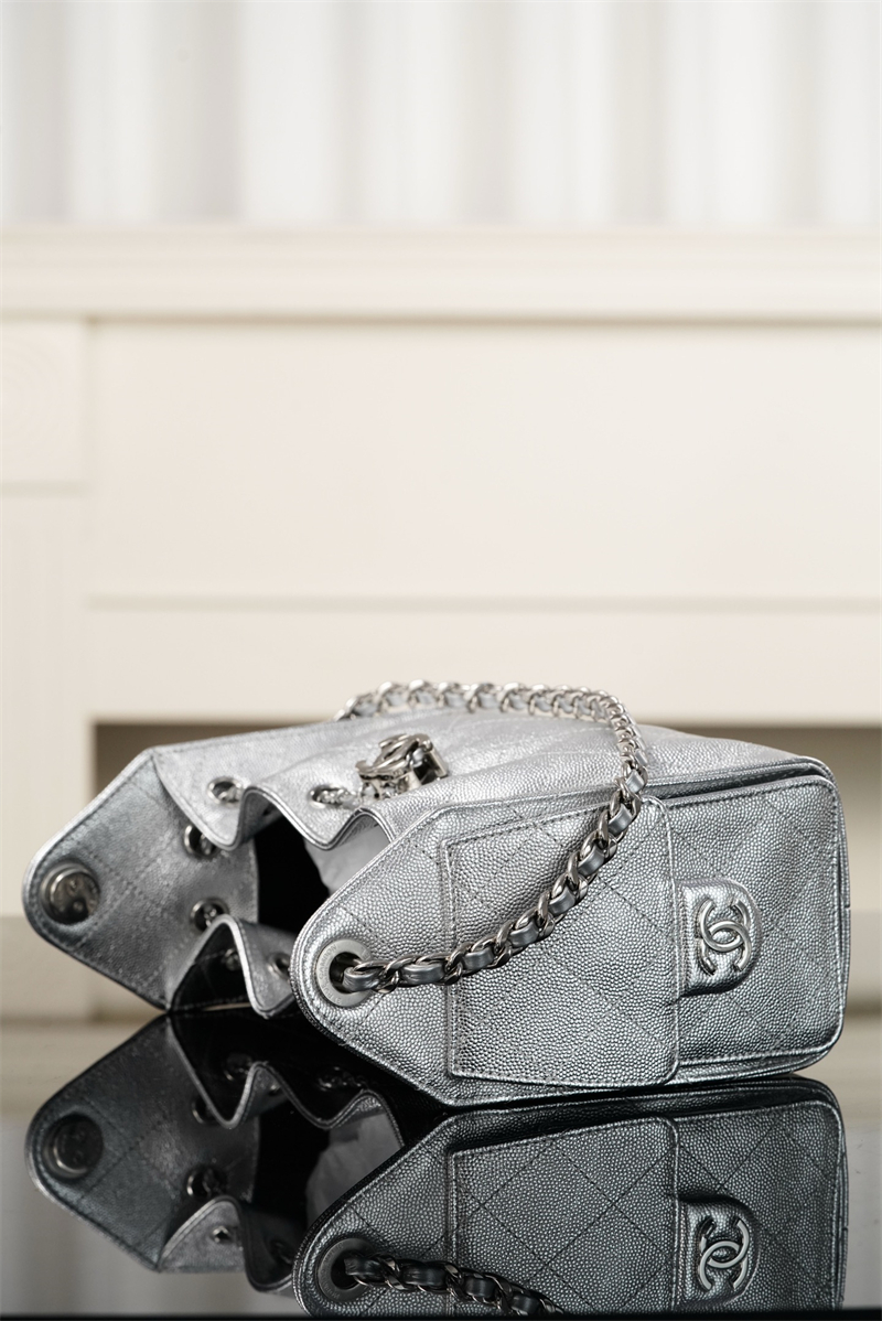 샤넬 샤넬 26C 25 미니 호보 백 그레인드 카프스킨 골드 메탈 실버 레플리카 13번 이미지 - Bag | 세미샵 레플리카 사이트