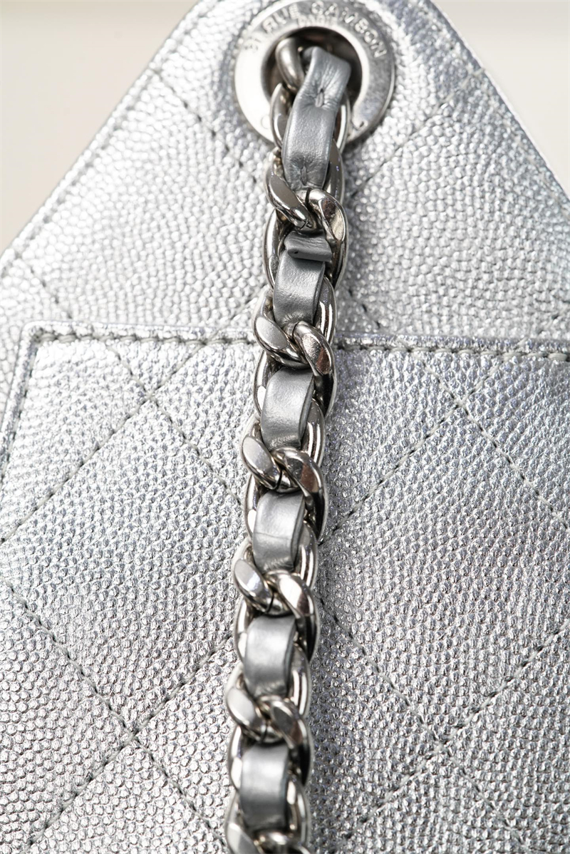 샤넬 샤넬 26C 25 미니 호보 백 그레인드 카프스킨 골드 메탈 실버 레플리카 10번 이미지 - Bag | 세미샵 레플리카 사이트